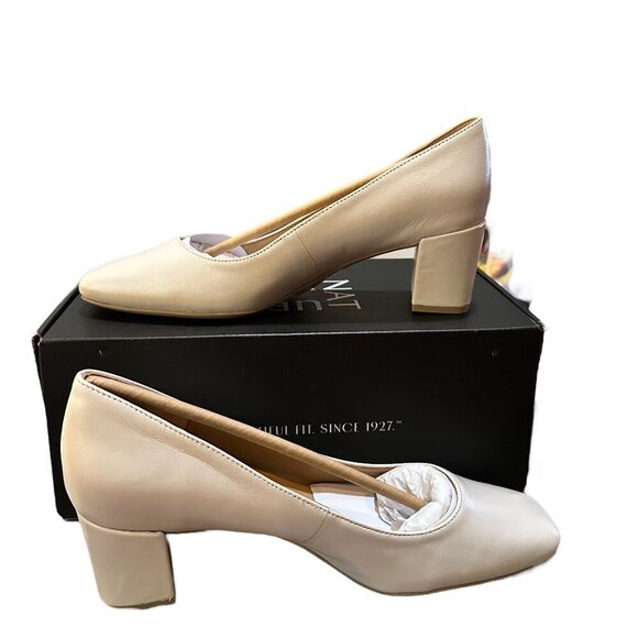 Naturalizer Karina Square Toe Pump - Size 8M - Satin Pearl Leather - Picture 3 of 9